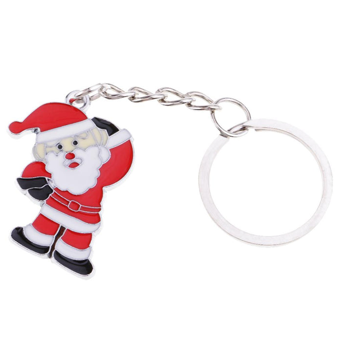 Crofta Woman Christmas Keychain Key Ring Phone Chain for Handbag Car Key Decor Santa 9