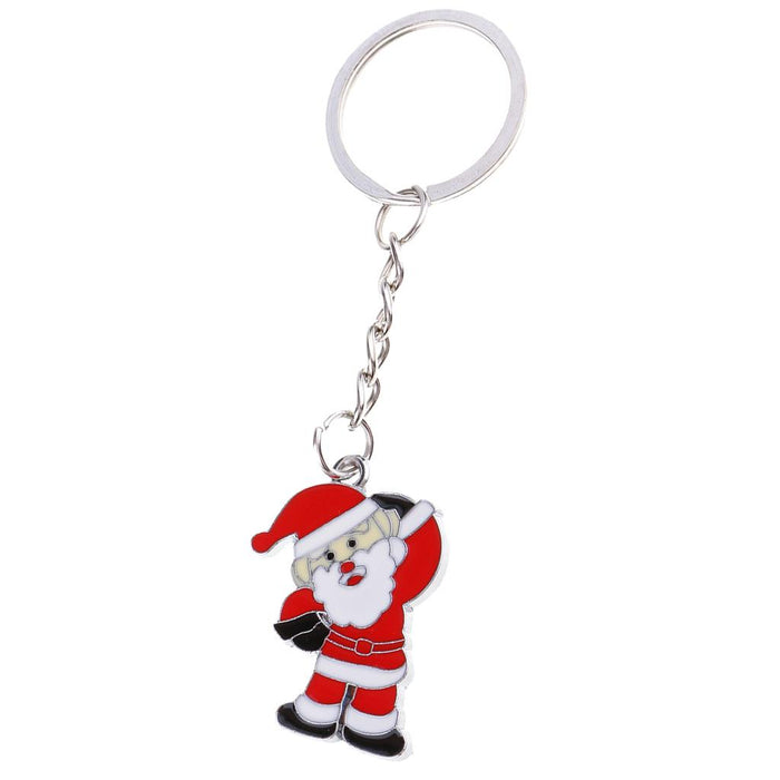 Crofta Woman Christmas Keychain Key Ring Phone Chain for Handbag Car Key Decor Santa 9