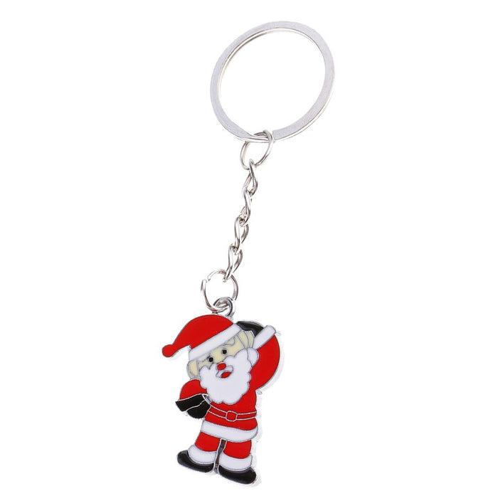 Crofta Woman Christmas Keychain Key Ring Phone Chain for Handbag Car Key Decor Santa 9