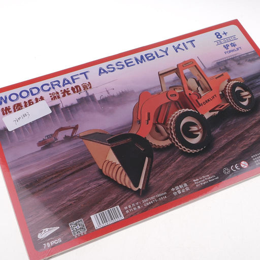 3D Wooden Jigsaw Puzzles Forklift Assembly Kit DIY Handmade Toys