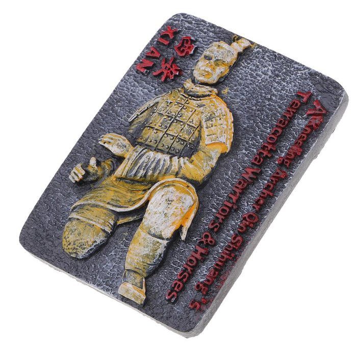 Crofta 1Pc Fridge Magnet Refrigerator Sticker Memo Grass Decal Terra Cotta Warriors