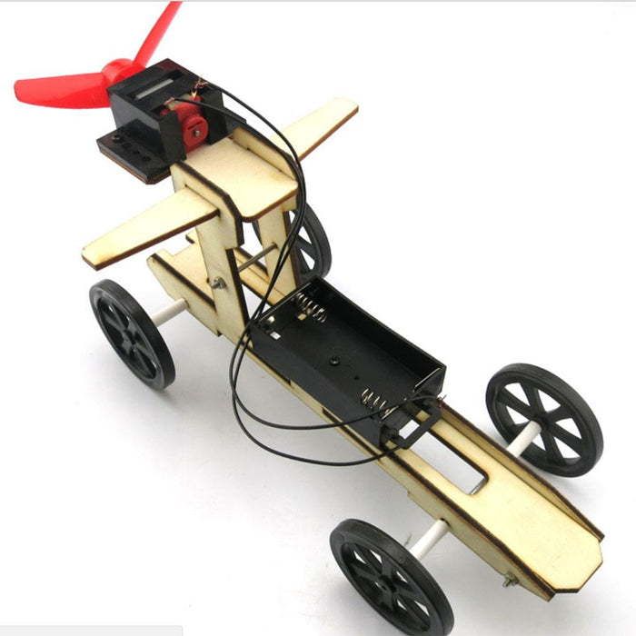 DIY Self Assembled Wind Power Car Toy Science Experiment Intelligence Puzzle