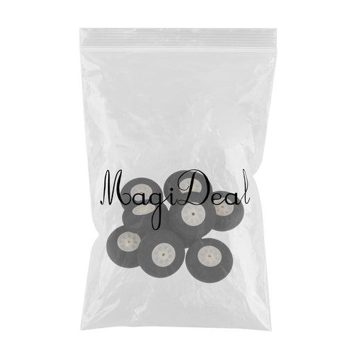 Crofta 10 Pieces Black Sponge Wheels Tire for RC Airplane Model Toy Diameter 50mm