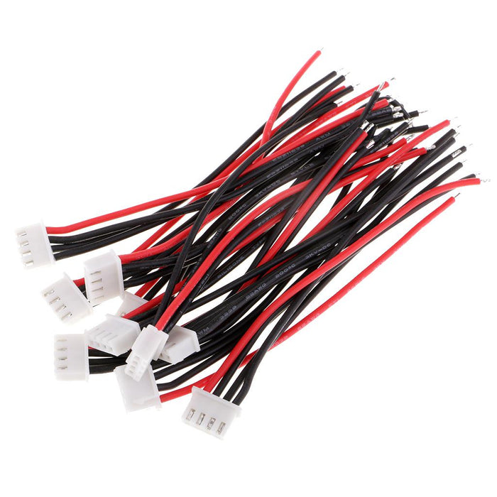 10pcs 10cm Silicone JST-XH Balance Cable 22AWG for Lipo Lithium Battery 3S