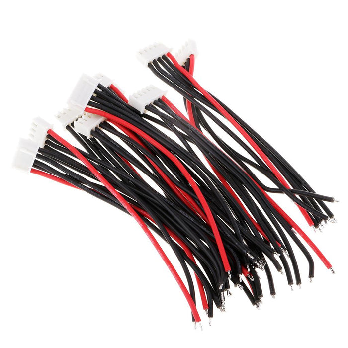 10pcs 10cm Silicone JST-XH Balance Cable 22AWG for Lipo Lithium Battery 4S