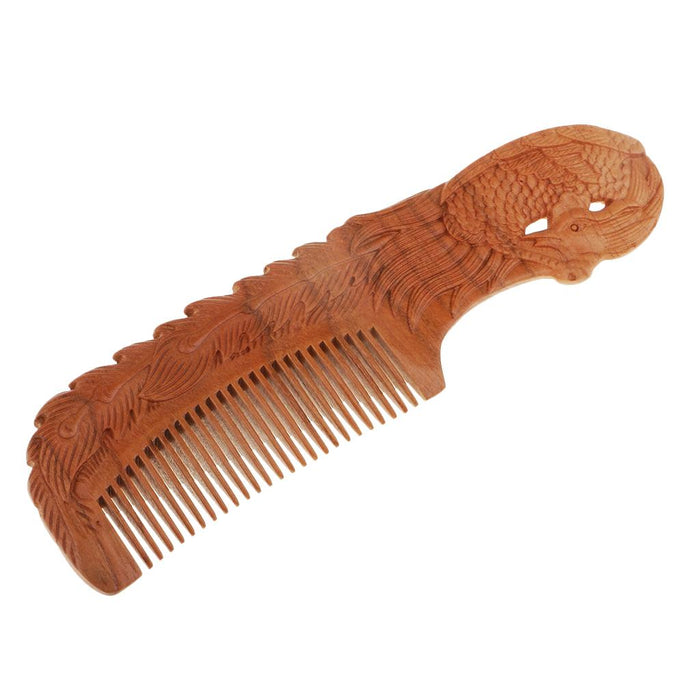 Crofta Wooden Hair Comb Walnut Anti-Static Massage Care Comb Hair Styling Tool A