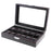 Crofta 12 Slots PU Leather Watch Display Case Glass Top Locking Storage Organizer