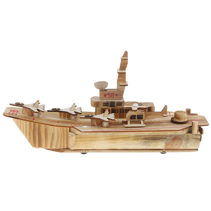 Crofta Wooden Aircraft Carrier Toy Tourist Crafts Souvenir Collectible Gift