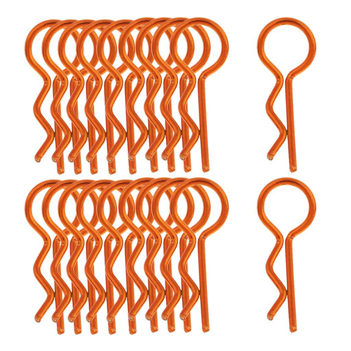 20pcs Stainless Steel Body Clips R Pin Shell For 1/10 1/12 1/8 RC Car - Orange