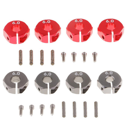 Crofta 12x6mm Wheel Hex Rim Hub Drive Adapter for 1/10 Traxxas Slash RC Cars Red