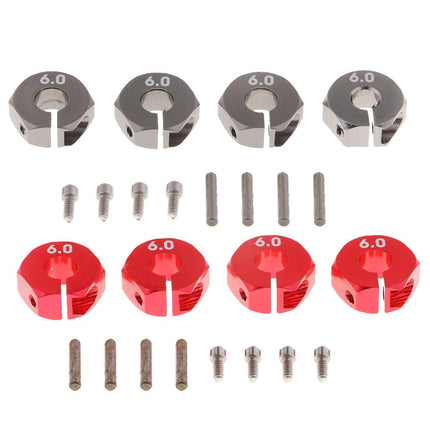 Crofta 12x6mm Wheel Hex Rim Hub Drive Adapter for 1/10 Traxxas Slash RC Cars Red