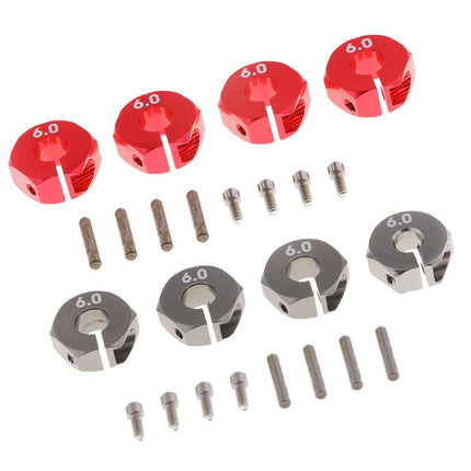 Crofta 12x6mm Wheel Hex Rim Hub Drive Adapter for 1/10 Traxxas Slash RC Cars Red