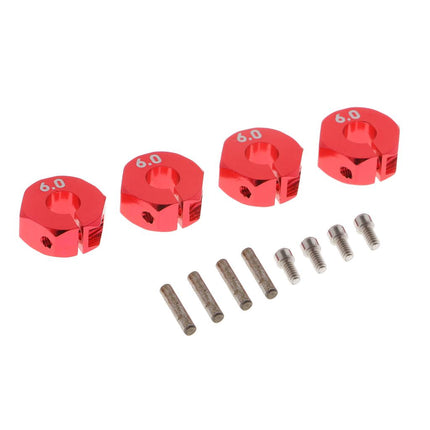 Crofta 12x6mm Wheel Hex Rim Hub Drive Adapter for 1/10 Traxxas Slash RC Cars Red