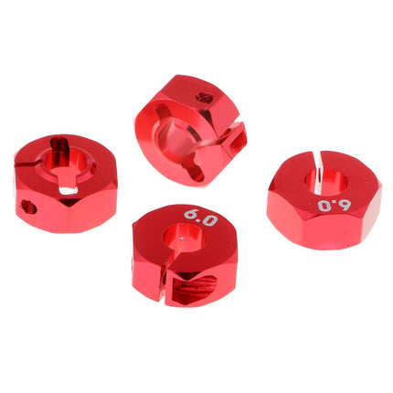 Crofta 12x6mm Wheel Hex Rim Hub Drive Adapter for 1/10 Traxxas Slash RC Cars Red