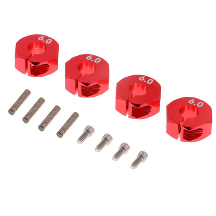 Crofta 12x6mm Wheel Hex Rim Hub Drive Adapter for 1/10 Traxxas Slash RC Cars Red