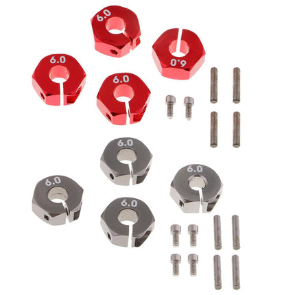 Crofta 12x6mm Wheel Hex Rim Hub Drive Adapter for 1/10 Traxxas Slash RC Cars Red