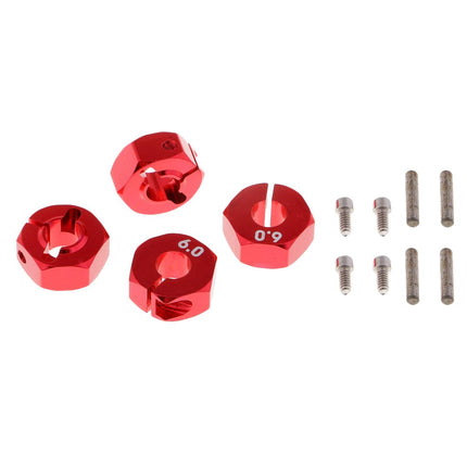 Crofta 12x6mm Wheel Hex Rim Hub Drive Adapter for 1/10 Traxxas Slash RC Cars Red