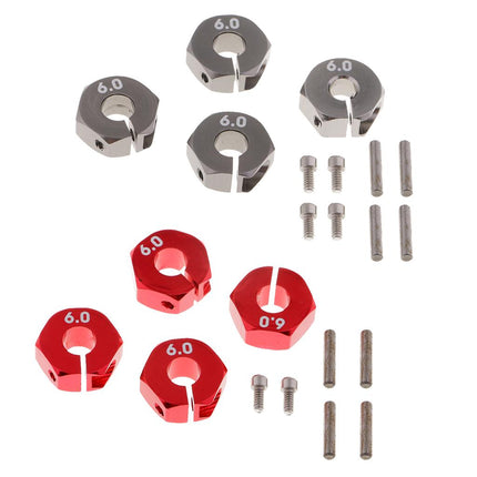 Crofta 12x6mm Wheel Hex Rim Hub Drive Adapter for 1/10 Traxxas Slash RC Cars Red