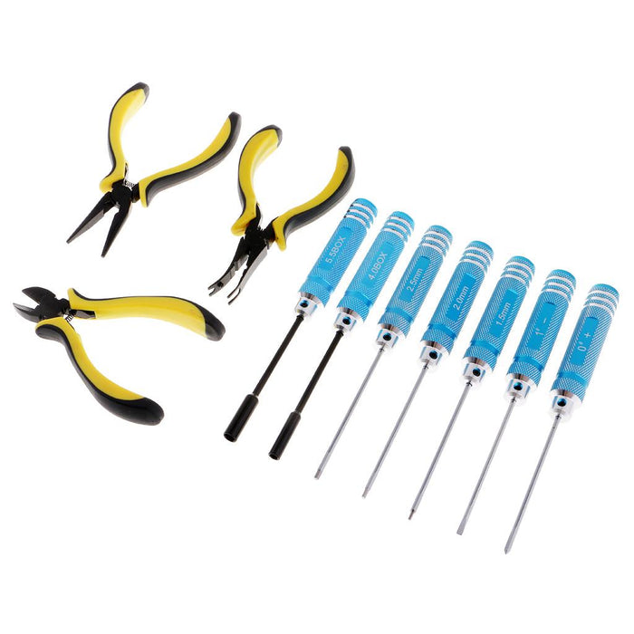 Crofta 10 in 1 Screwdrivers & Pilers Repair Tool for Remote Control Boat Car Models