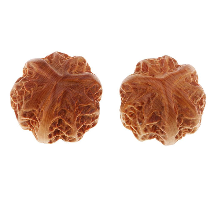 Crofta 1 Pair Handcraft Craft Wooden Pecan Walnut Sculpture Home Desktop Ornaments