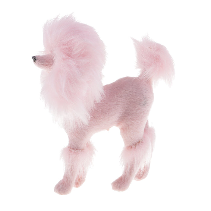 11x10cm Light Weight Pink Poodle Model Craft Decoration - Soft Plush Surface