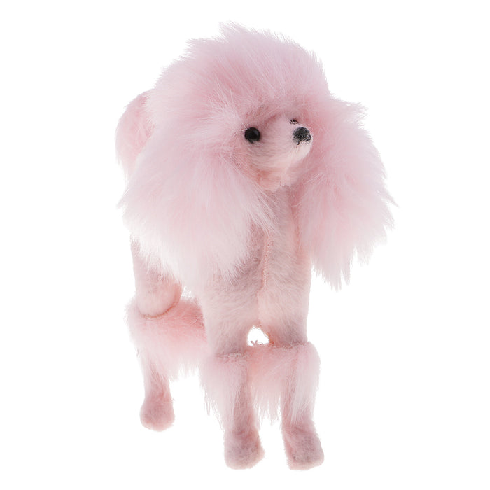 11x10cm Light Weight Pink Poodle Model Craft Decoration - Soft Plush Surface