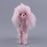 11x10cm Light Weight Pink Poodle Model Craft Decoration - Soft Plush Surface