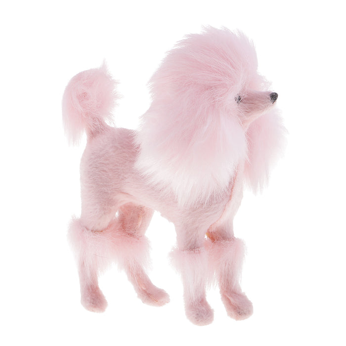 11x10cm Light Weight Pink Poodle Model Craft Decoration - Soft Plush Surface