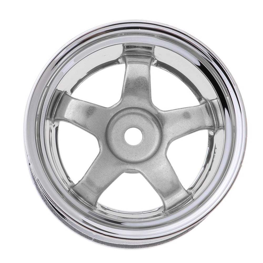 Crofta 1:10 RC Drift Car Models 52mm Wheel Rim Hub Hex for HPI HSP 4 Pieces Silver