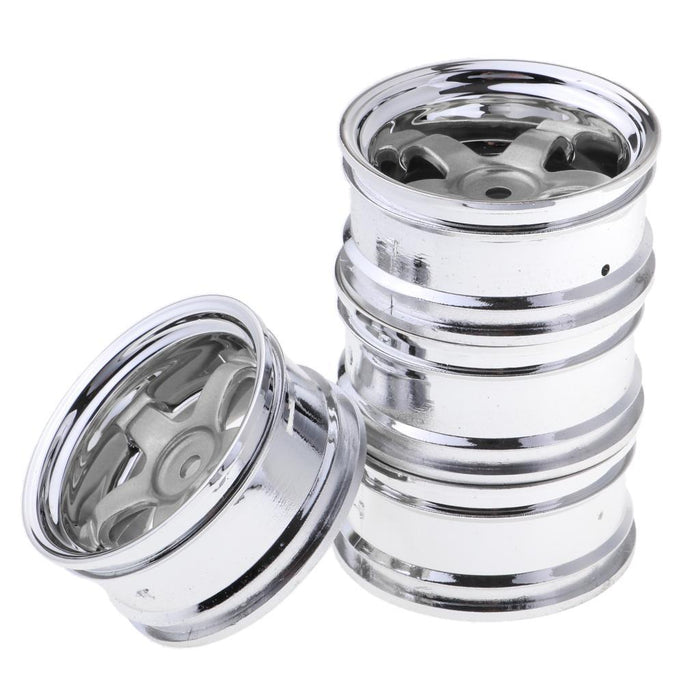 Crofta 1:10 RC Drift Car Models 52mm Wheel Rim Hub Hex for HPI HSP 4 Pieces Silver