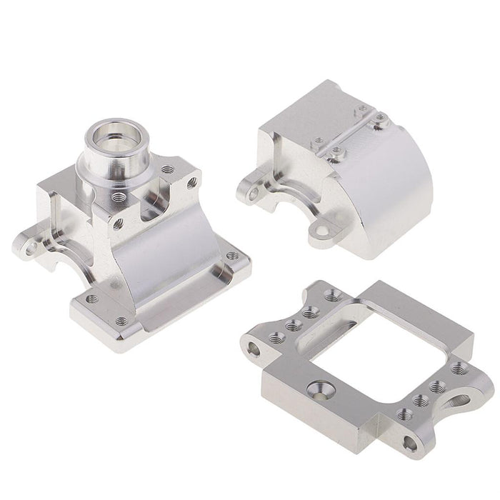 Crofta 1/set Aluminum Alloy Front Rear Gearbox Assembly for HSP 1/10 RC Car Silver