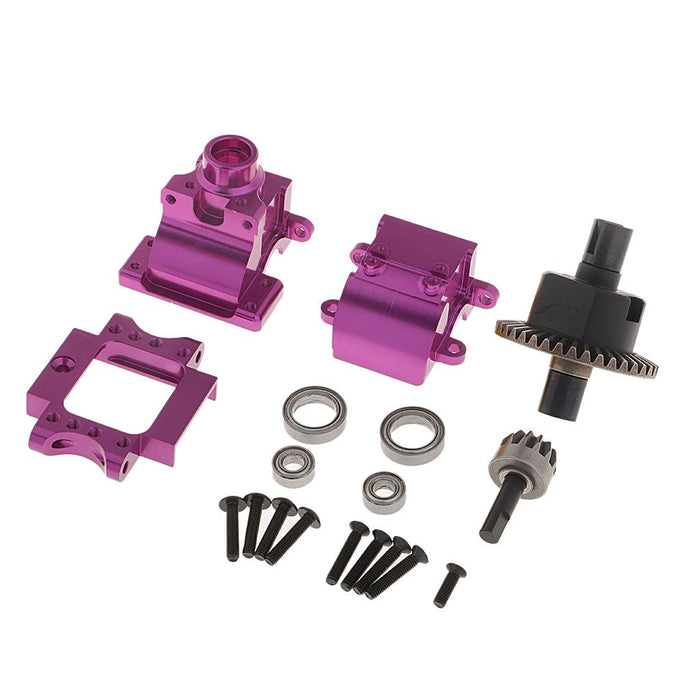 Crofta 1/set Aluminum Alloy Front Rear Gearbox Assembly for HSP 1/10 RC Car Purple