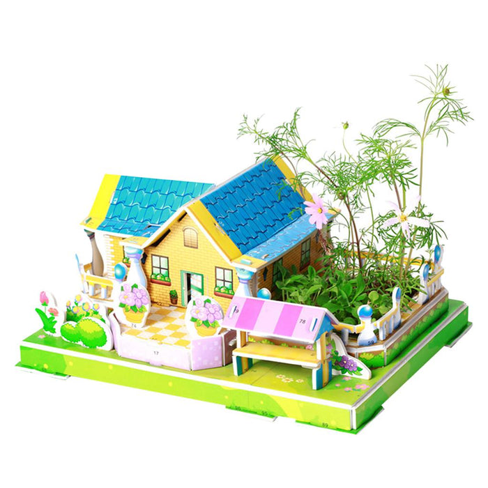 Crofta 3D House Jigsaw Puzzle Model Building Kits for Kids Educational Toy Gift Z02