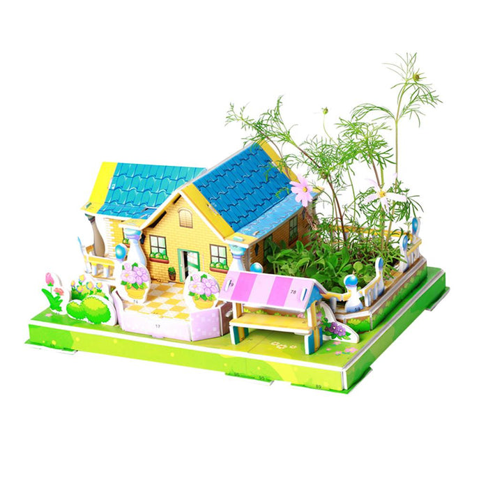 Crofta 3D House Jigsaw Puzzle Model Building Kits for Kids Educational Toy Gift Z02