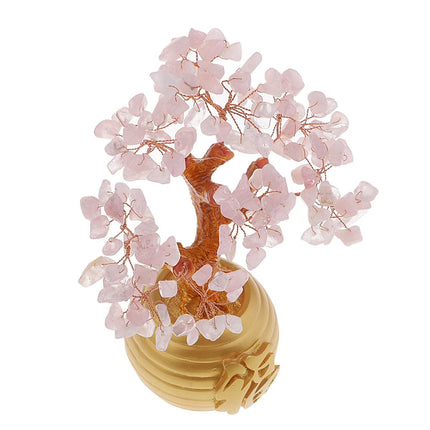 Crofta Wealth Lucky Money Tree Feng Shui Crystal Plastic Tree Home Decor Pink