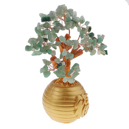 Crofta Wealth Lucky Money Tree Feng Shui Crystal Plastic Tree Home Decor Green