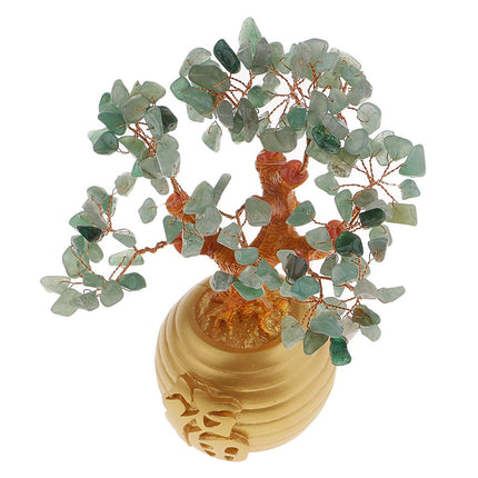 Crofta Wealth Lucky Money Tree Feng Shui Crystal Plastic Tree Home Decor Green