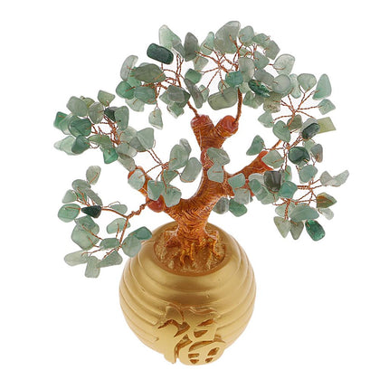 Crofta Wealth Lucky Money Tree Feng Shui Crystal Plastic Tree Home Decor Green