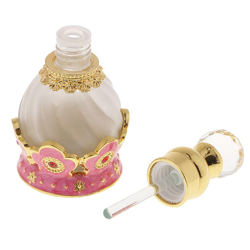 Crofta 15ml Vintage Antique Empty Perfume Bottle Essential Oil Case Box for Womans