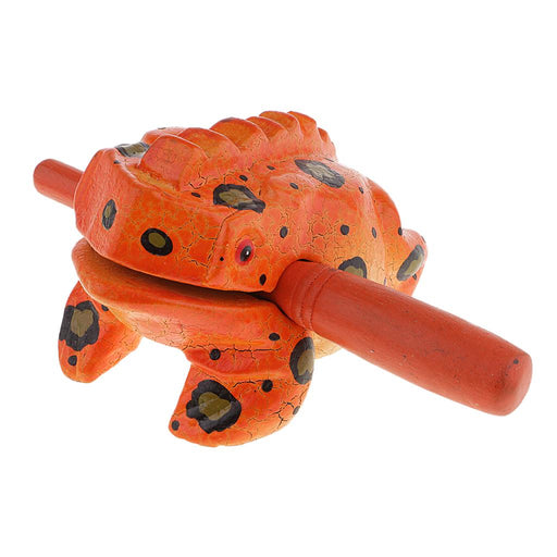 Crofta Wooden Frog Musical Instrument Thailand Traditional Craft Lucky Frog Orange