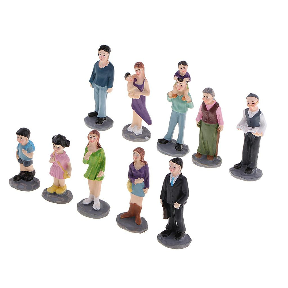 10Pcs Resin Model Figures Character People Sand Table Model Scene Building Accessories