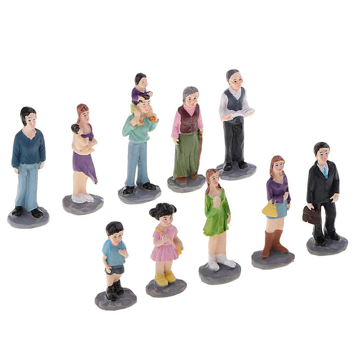 10Pcs Resin Model Figures Character People Sand Table Model Scene Building Accessories