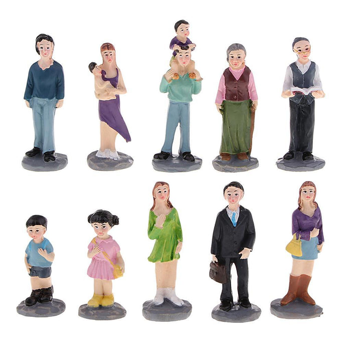 10Pcs Resin Model Figures Character People Sand Table Model Scene Building Accessories