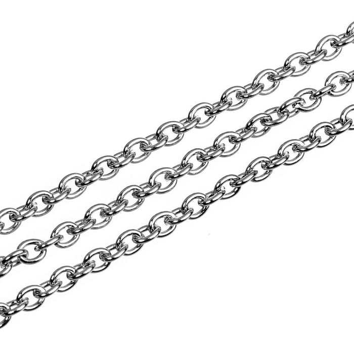 Crofta 1 Roll Stainless Steel Cross Chains Cable Chain Silver Jewelry Makings 1mm