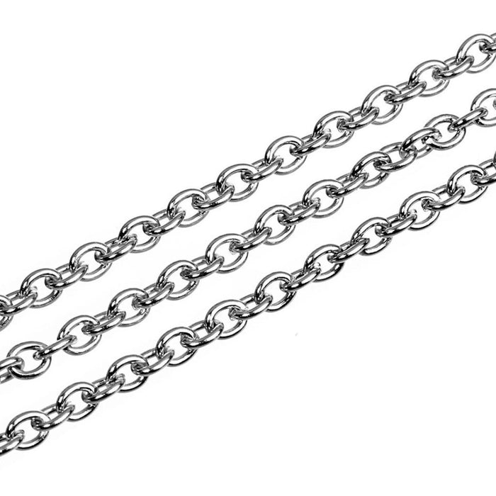 Crofta 1 Roll Stainless Steel Cross Chains Cable Chain Silver Jewelry Makings 1mm