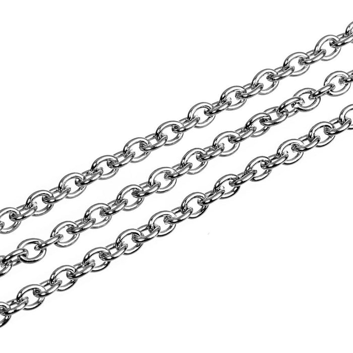 Crofta 1 Roll Stainless Steel Cross Chains Cable Chain Silver Jewelry Makings 1.5mm