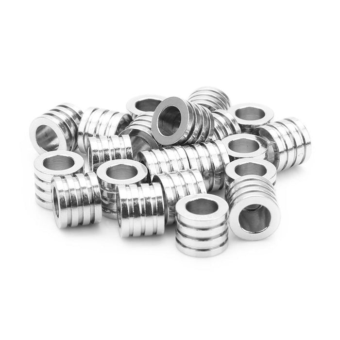 Crofta 10 Pieces Stainless Steel Large Hole Beads 2