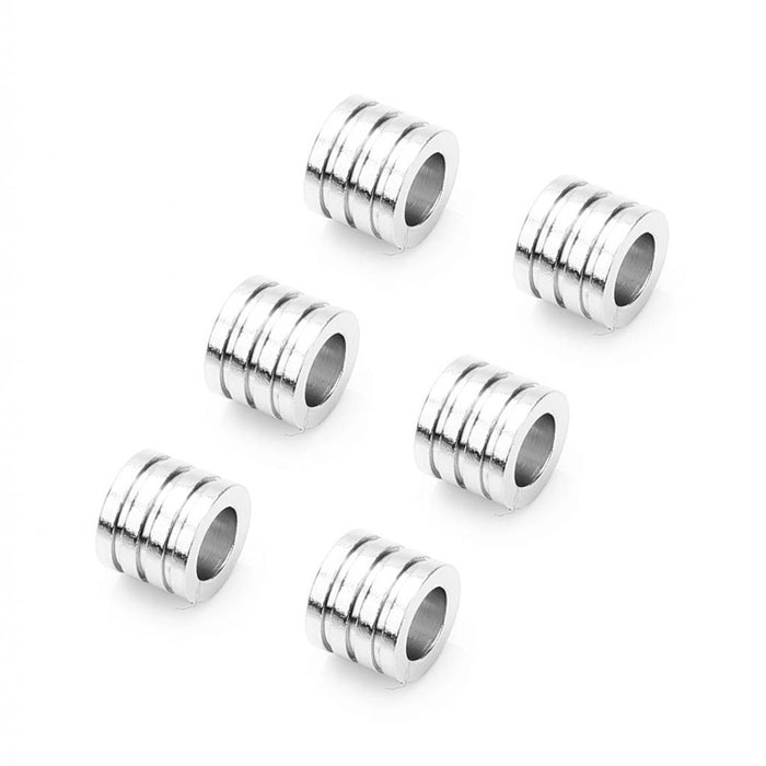 Crofta 10 Pieces Stainless Steel Large Hole Beads 2