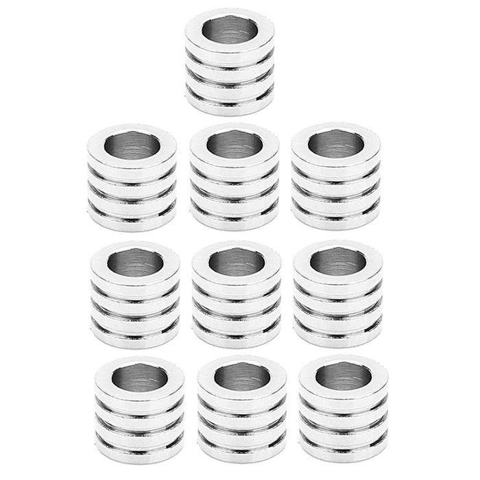 Crofta 10 Pieces Stainless Steel Large Hole Beads 2