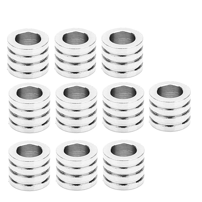 Crofta 10 Pieces Stainless Steel Large Hole Beads 2